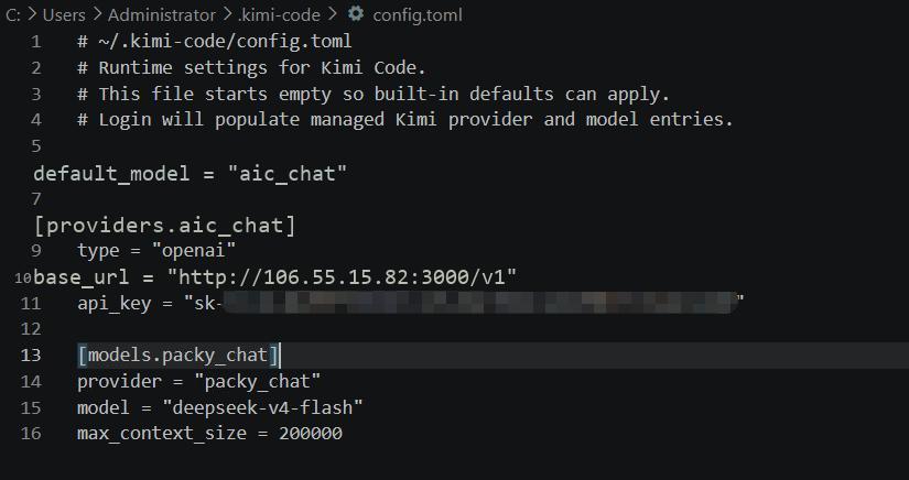 Kimi Code 的 OpenAI Chat Completions 配置