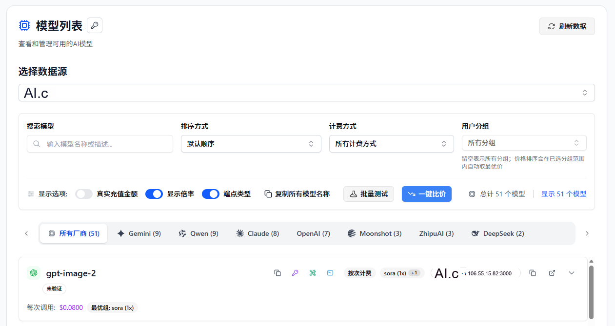 查看 AI.c 模型列表与价格